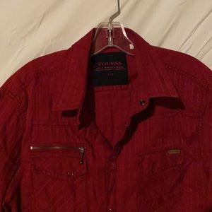Beautiful Red Guess Men’s button down Large